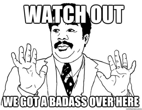 A reaction image to Cat's tough-guy comebacks