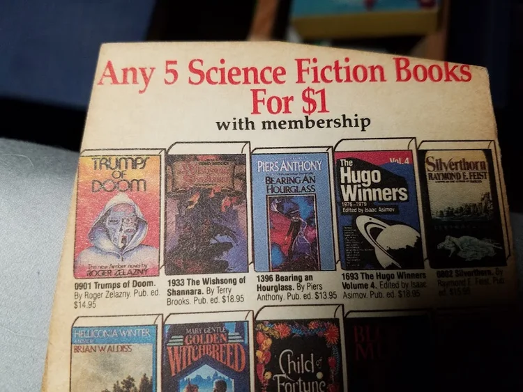 Vintage book advertisement found inside The Wave and the Flame, featuring Trumps of Doom